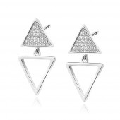 Cercei argint lungi cu triunghiuri si pietre DiAmanti Z1850ER_W-DIA